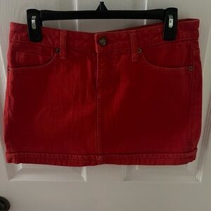 Women's Size 29 Red Denim like Mini Skirt - J&Company Casual